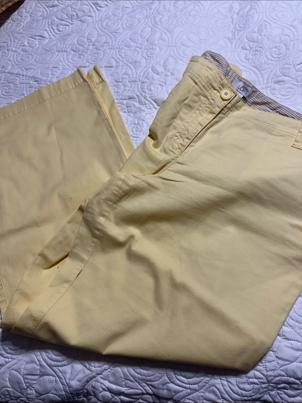 LOFT Pale Yellow Women's Chino Pants